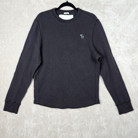 VTG Abercrombie & Fitch Muscle Thermal Shirt Mens XL Brown Y2K Moose Grunge - Picture 1 of 7